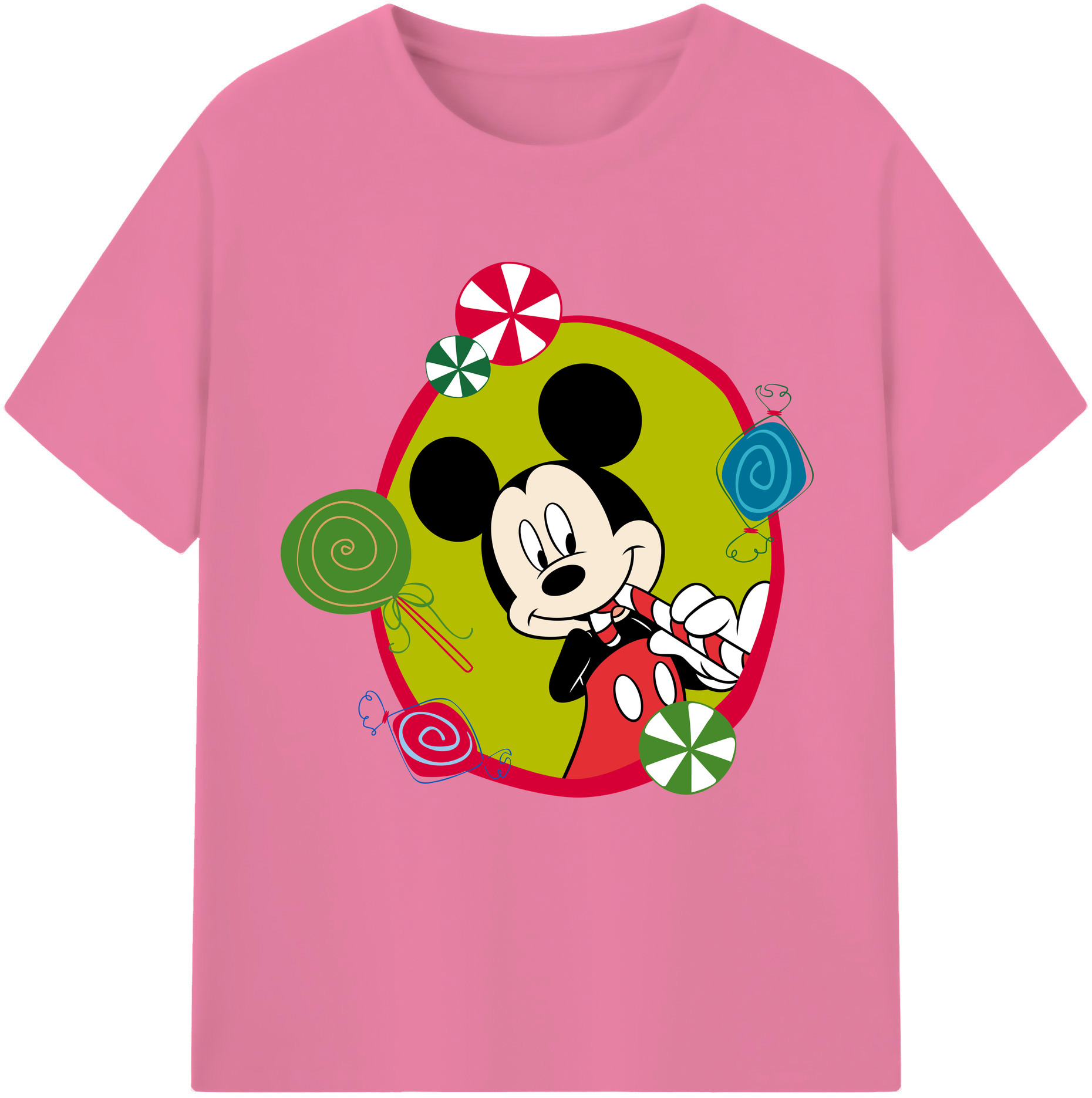 （画像用） ミッキーマウス Mickey Mouse 綿100％半袖Tシャツ（フロントプリント）